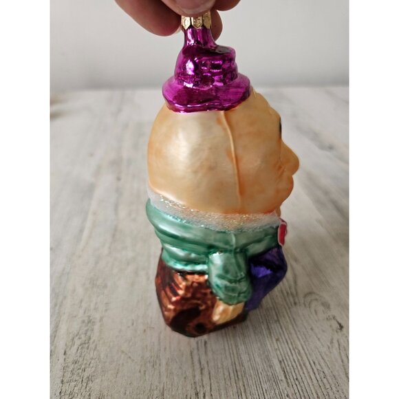 Vintage radko eggbert Humpty Dumpty fairytale ornament glass Xmas log tree - Picture 3 of 9